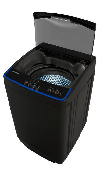 Fresh Top-Loading Automatic Washing Machine, 10kg, with Drain Pump, FTM-10F12BL - Black