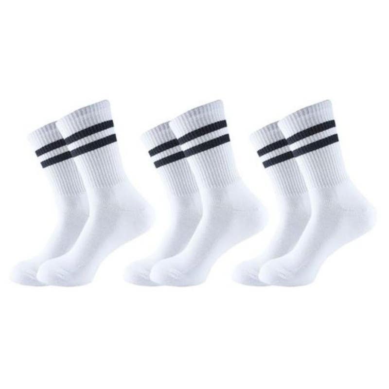 Men's Cotton Sock Set, 3 Pieces, One Size - White