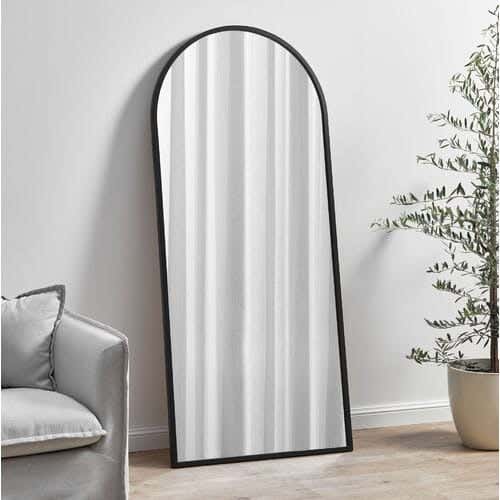 Full-length floor mirror, MDF wood, 160x45 cm - Black