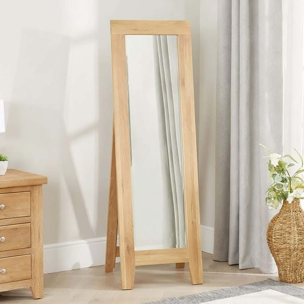 Full-length stand mirror, Finnish wood, 160x45 cm - Wooden
