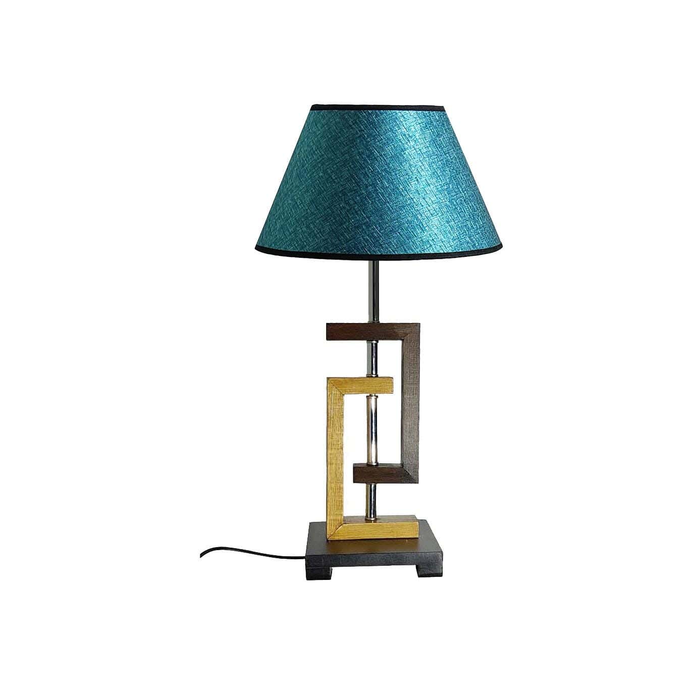 Wood Lampshade Led Lighting, 1 Bulb, 75 Cm - Light Blue