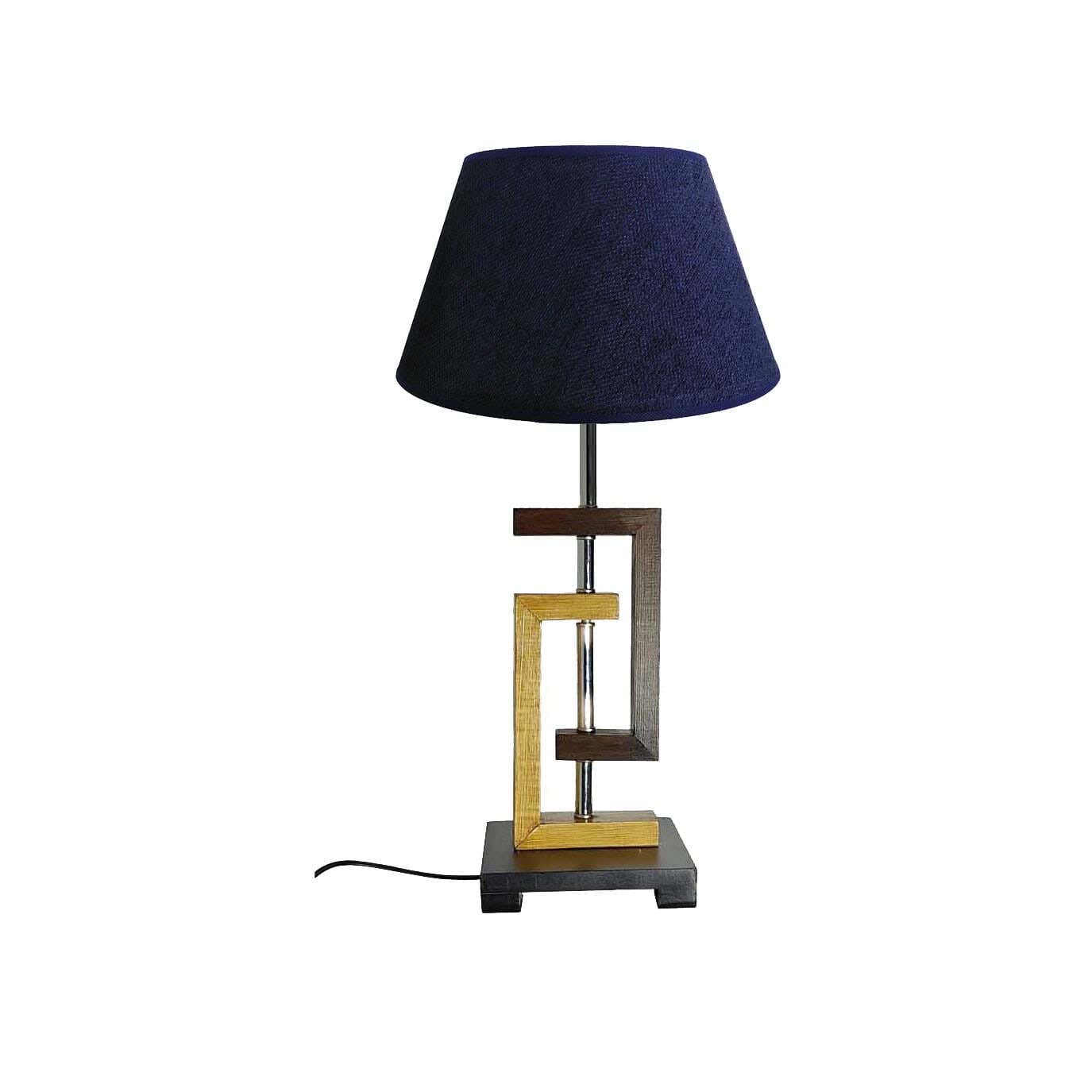 Wood Lampshade Led Lighting, 1 Bulb, 75 Cm - Dark Blue