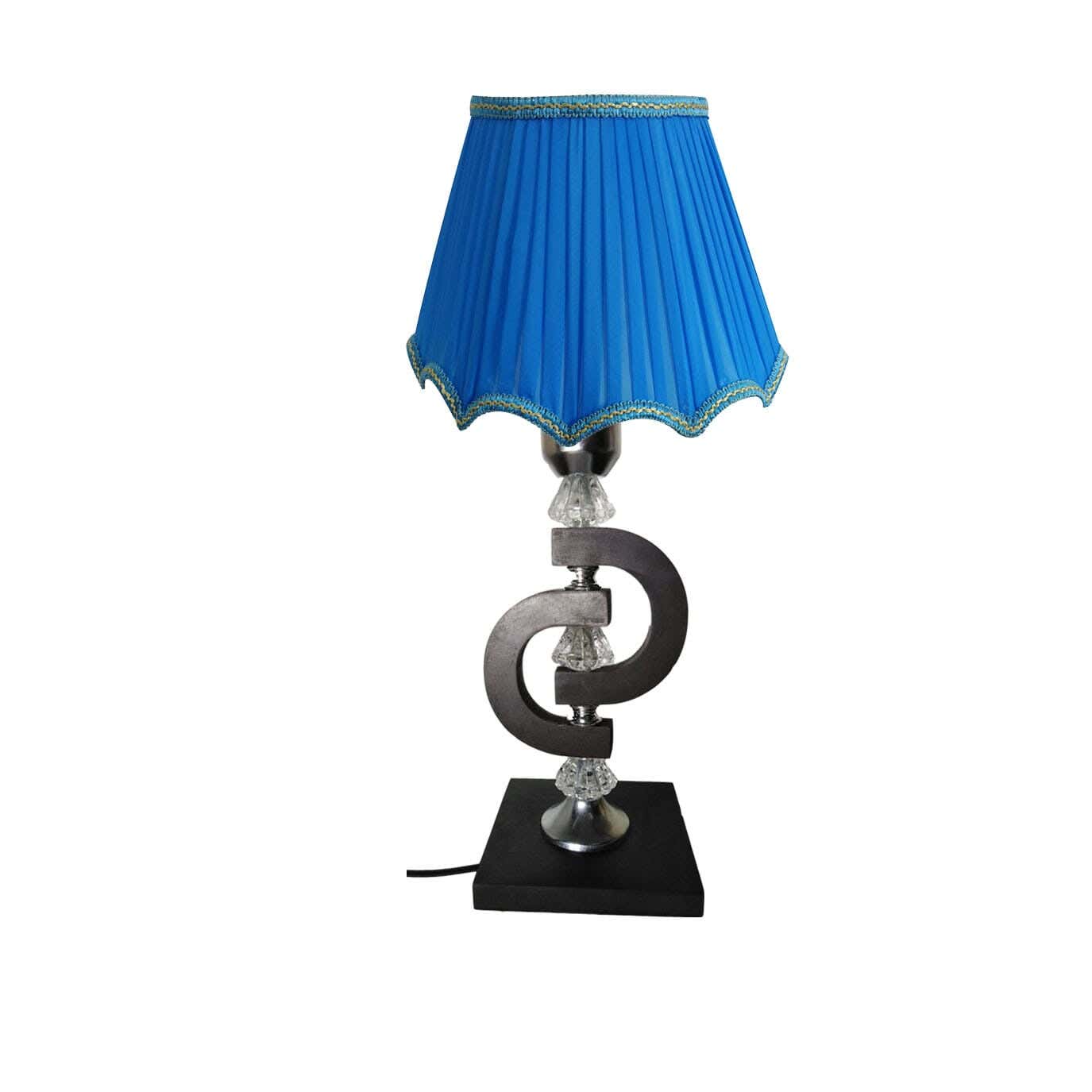 Wood Lampshade Led Lighting, 1 Bulb, 50 Cm - Light Blue