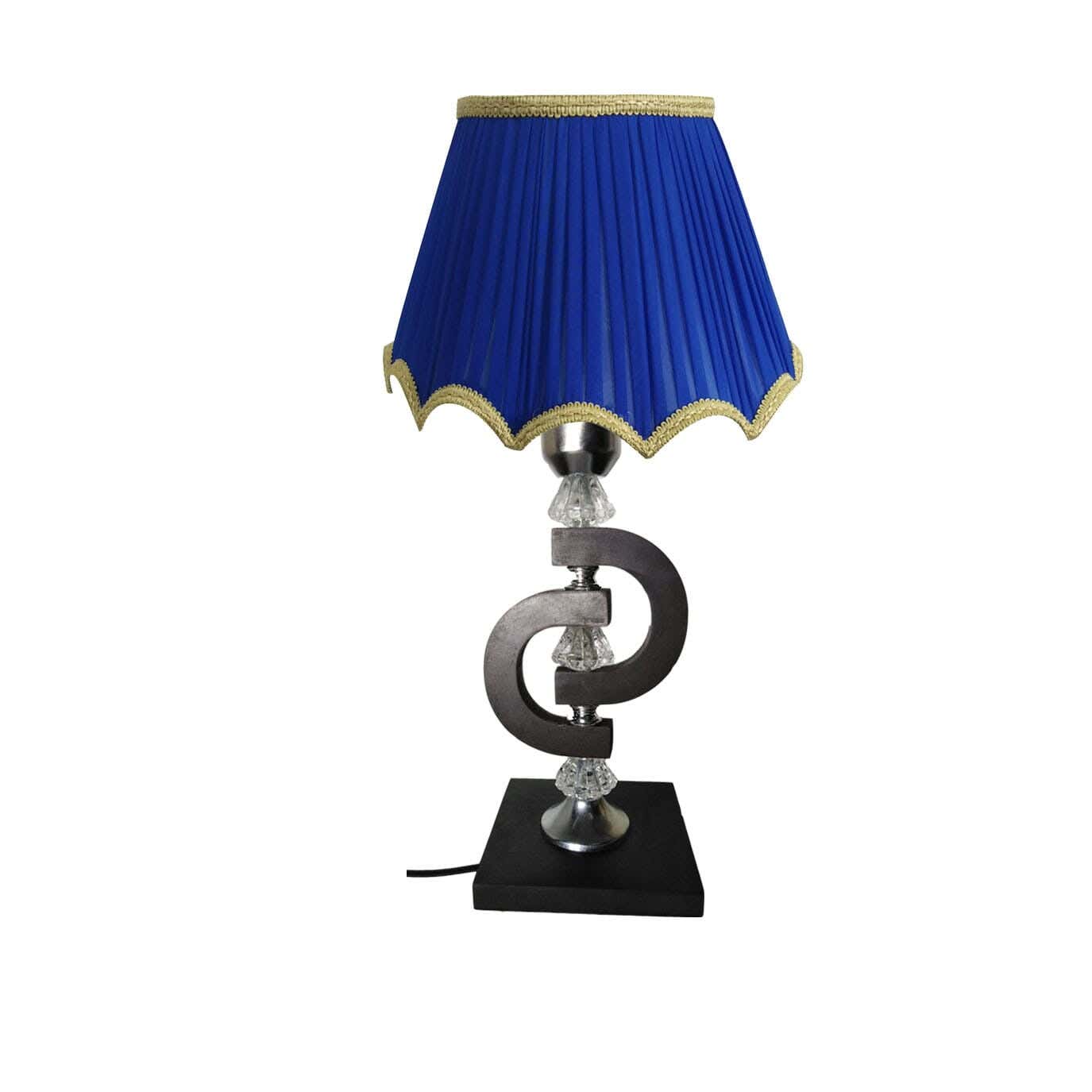 Wood Lampshade Led Lighting, 1 Bulb, 50 Cm - Blue