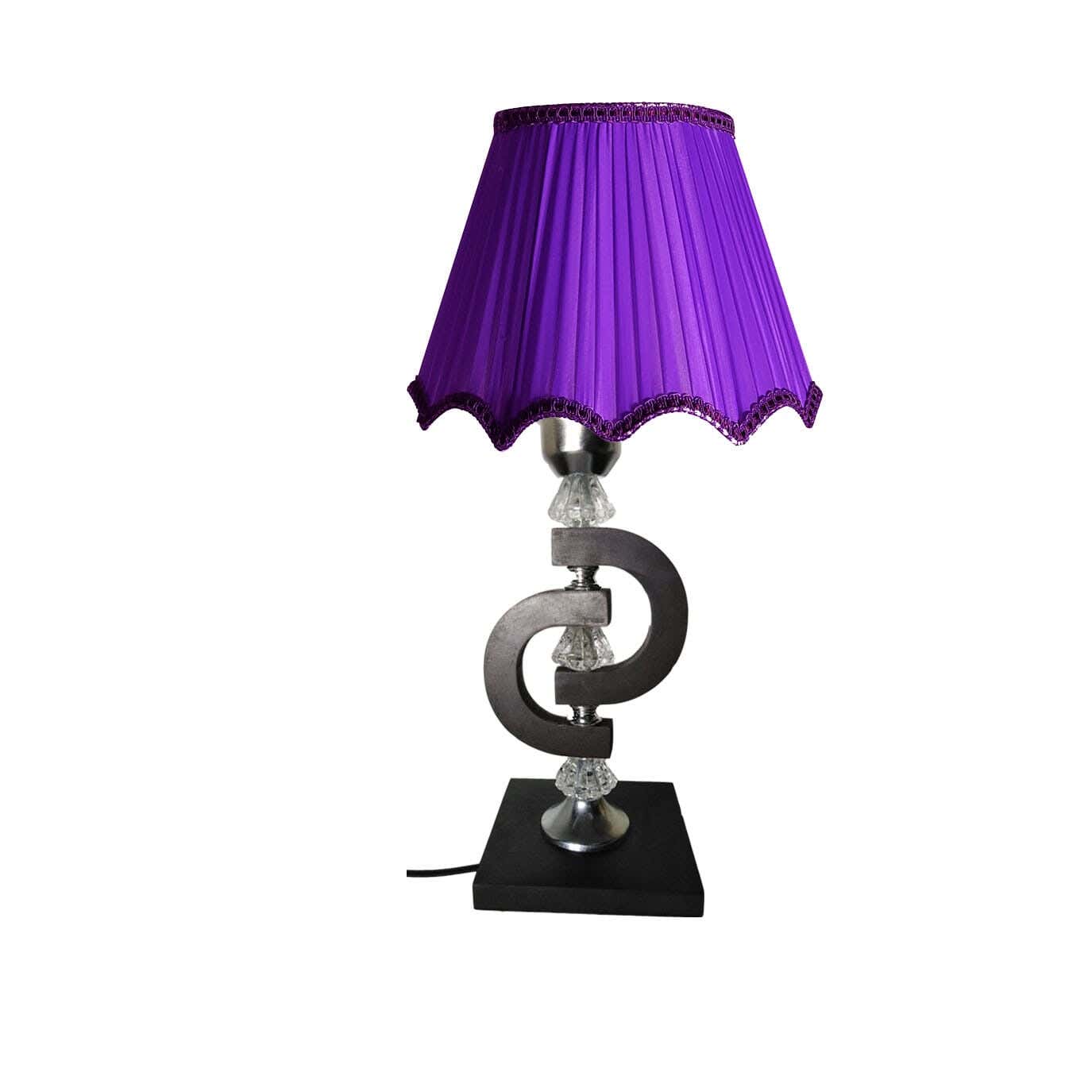 Wood Lampshade Led Lighting, 1 Bulb, 50 Cm - Dark Purple