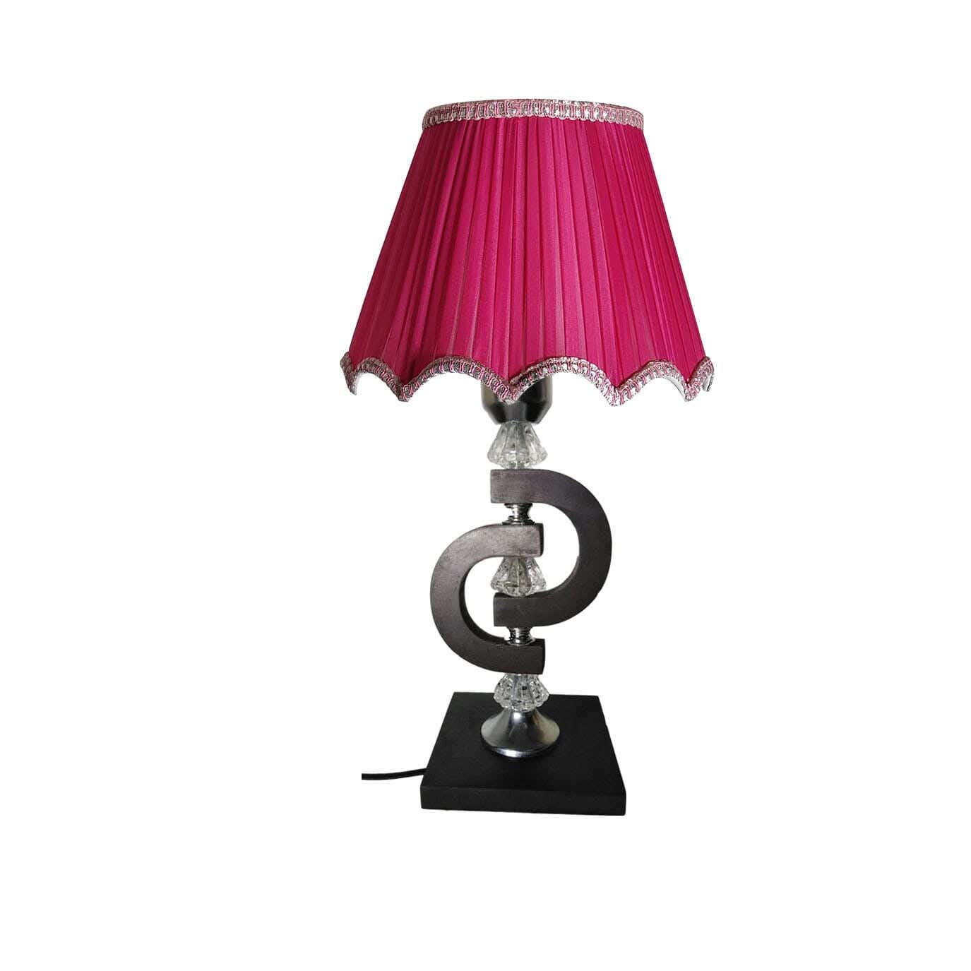 Wood Lampshade Led Lighting, 1 Bulb, 50 Cm - Fuchsia