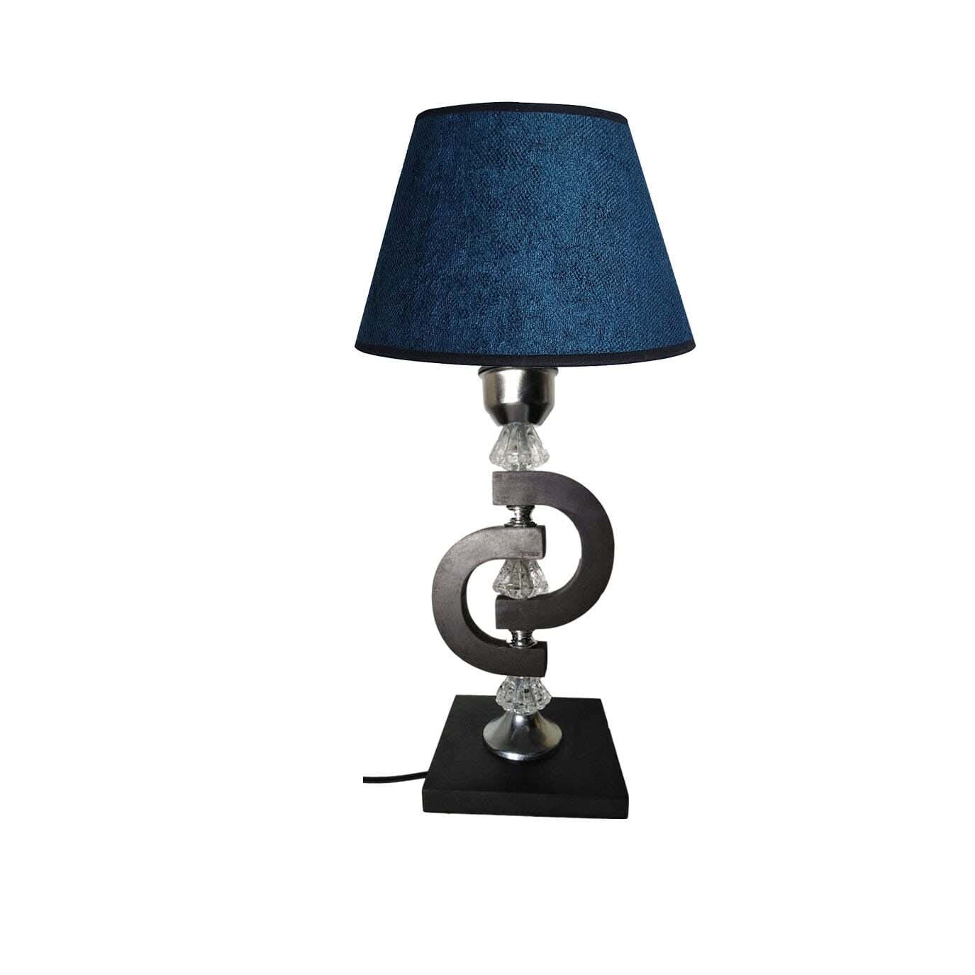 Wood Lampshade Led Lighting, 1 Bulb, 50 Cm - Dark Blue
