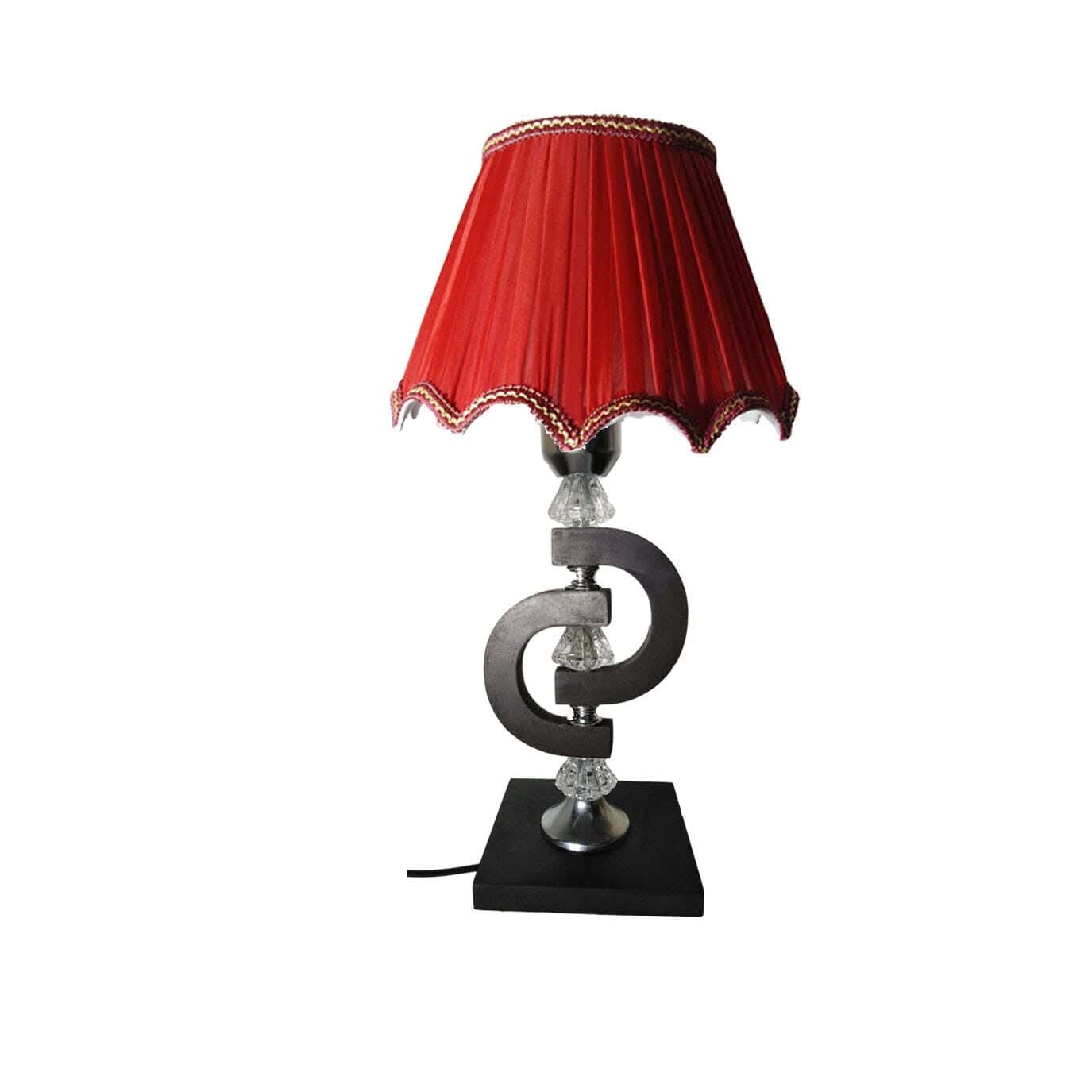 Wood Lampshade Led Lighting, 1 Bulb, 50 Cm - Red
