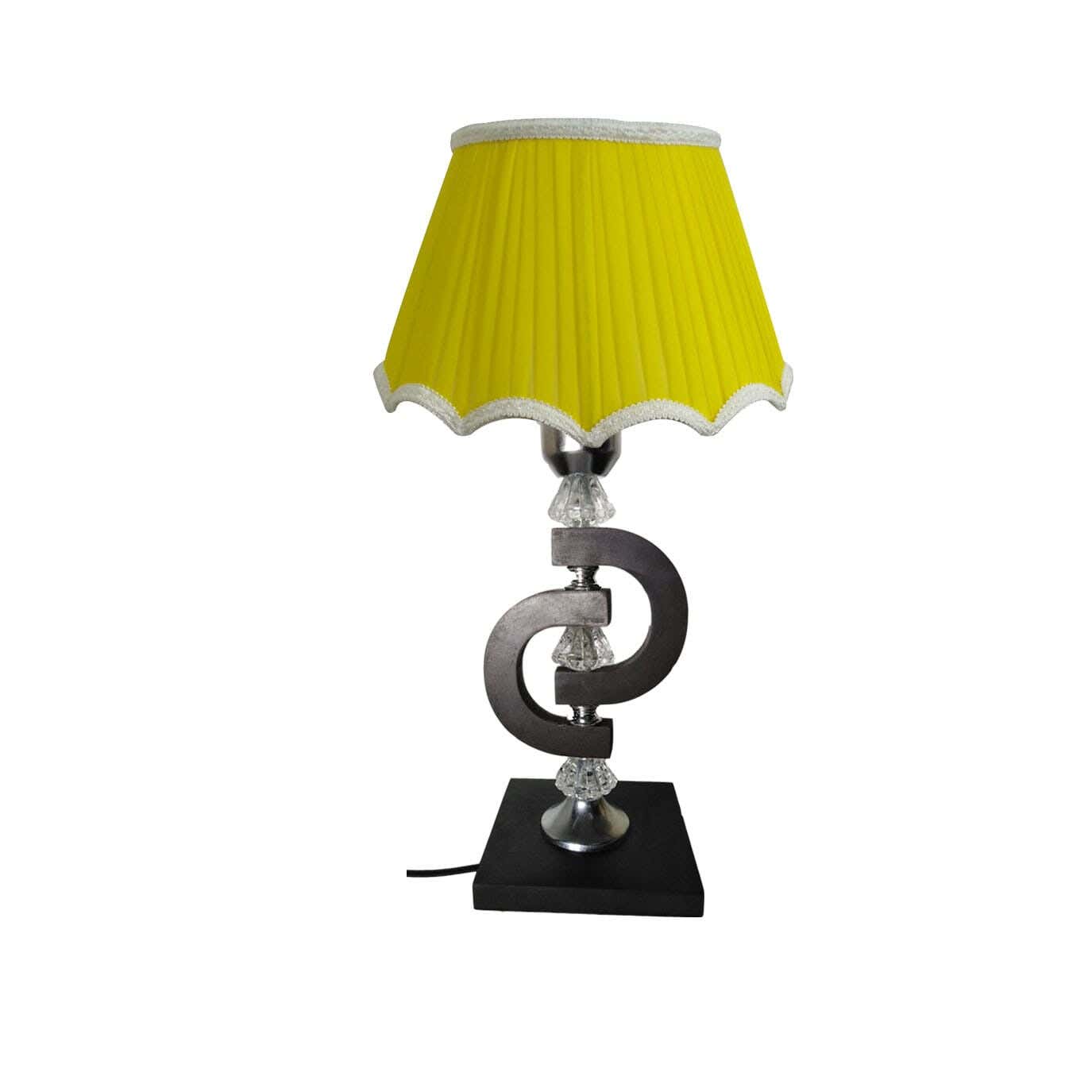 Wood Lampshade Led Lighting, 1 Bulb, 50 Cm - Yellow