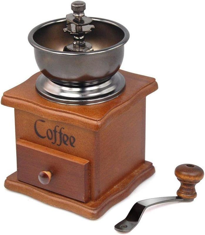 Manual Coffee Grinder, Classic Design, Crank - Brown