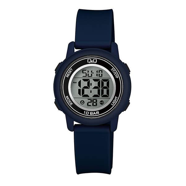 Q&Q M208J008Y Round Digital Sport Watch For women, M /26 - 39 mm - Blue