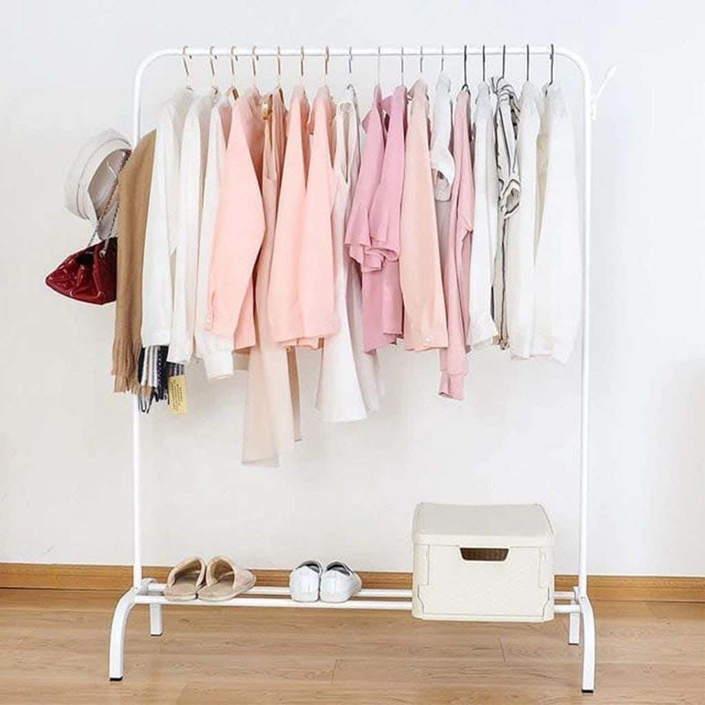 Metal Clothes Rack, 100 Electrostatic Paints, × 40 × 180 cm - White