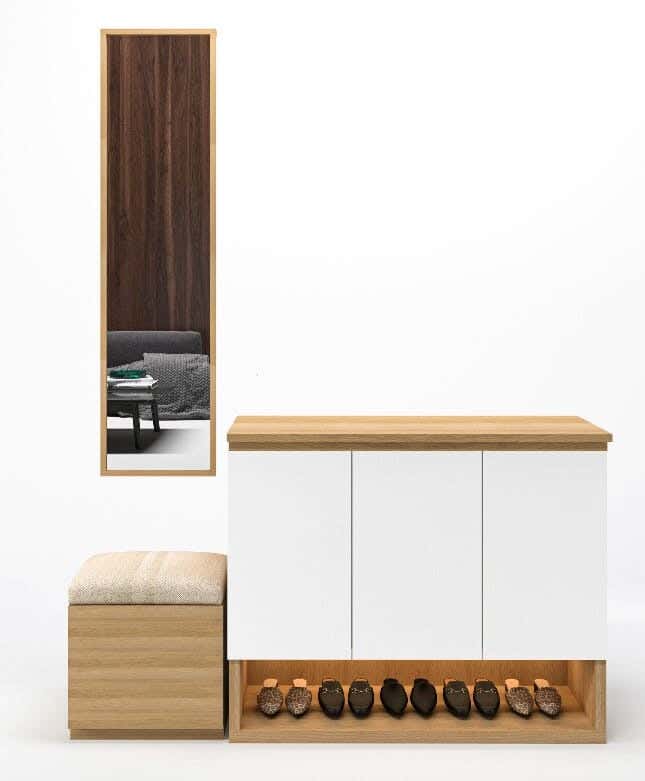 Creative shoe rack, 40×165×90 cm, Thai MDF - white wood