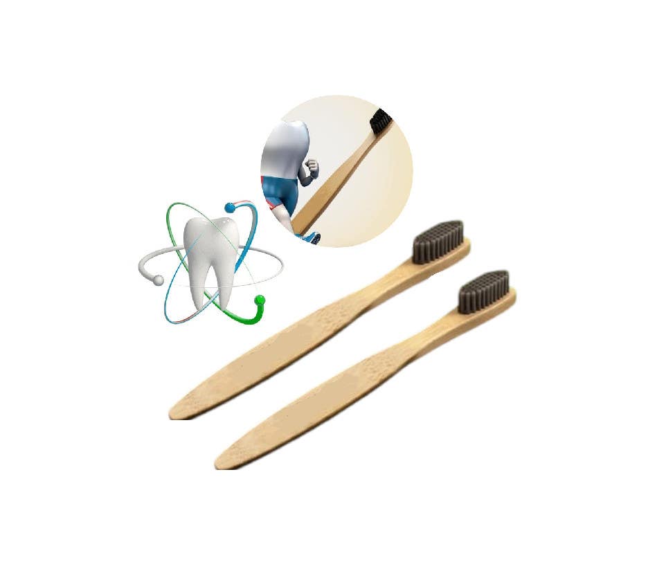Children's toothbrush, 2 pieces - beige