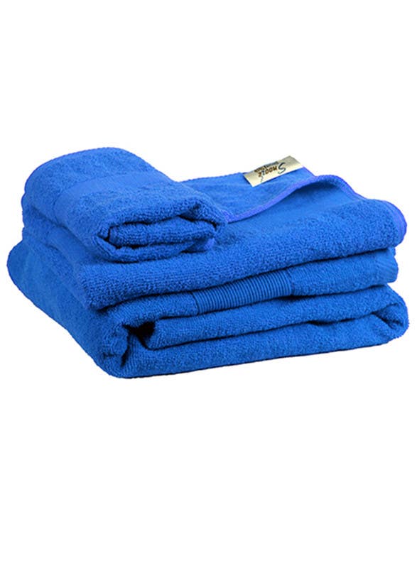 Snooz Cotton Towels Set, 3 pieces, 500 gm - Blue
