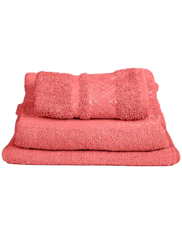 Snooz Cotton Towels Set, 3 pieces, 500 gm - Orange