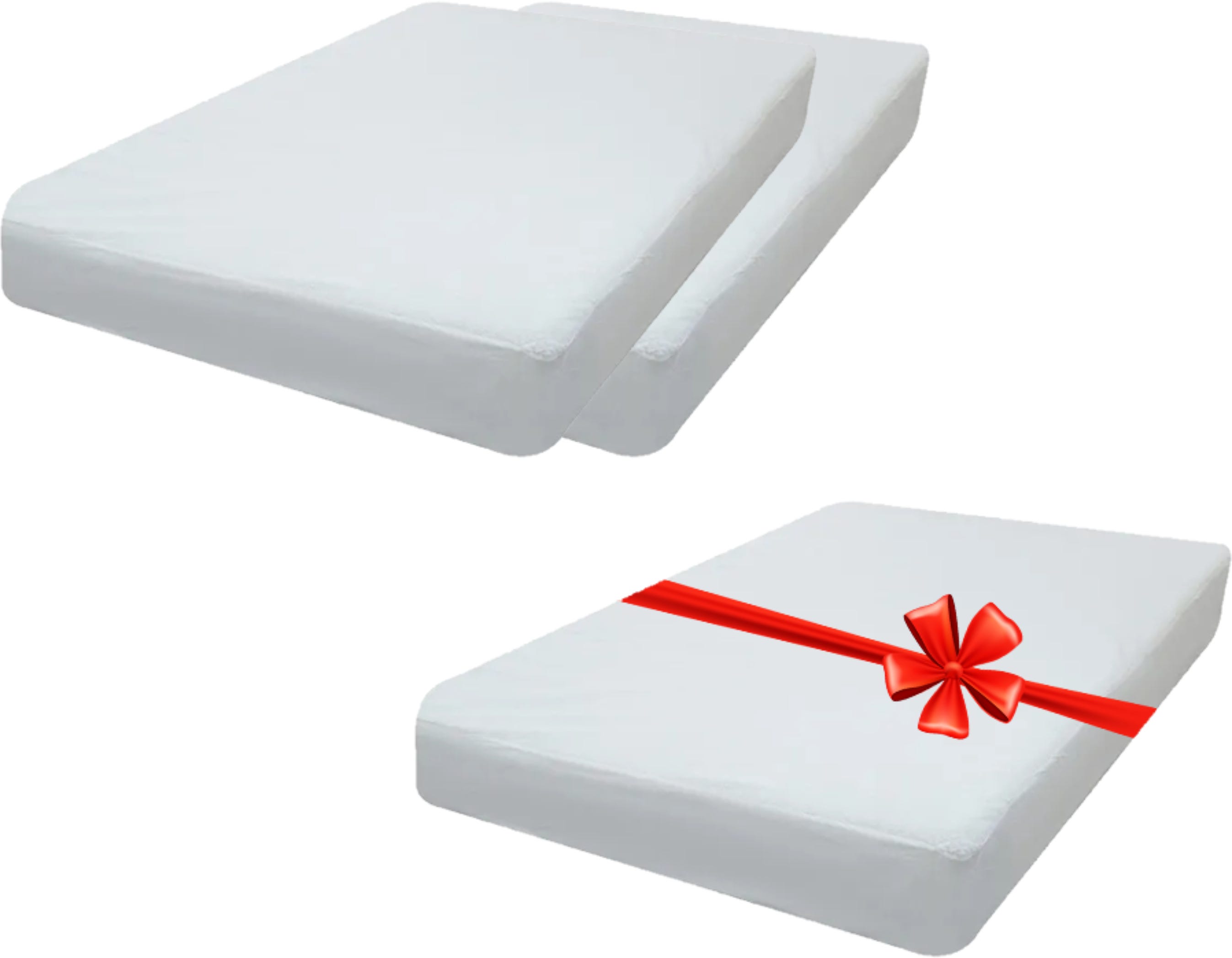 2 Waterproof Mattress Covers, 120X200 Cm - White With A Gift Cover