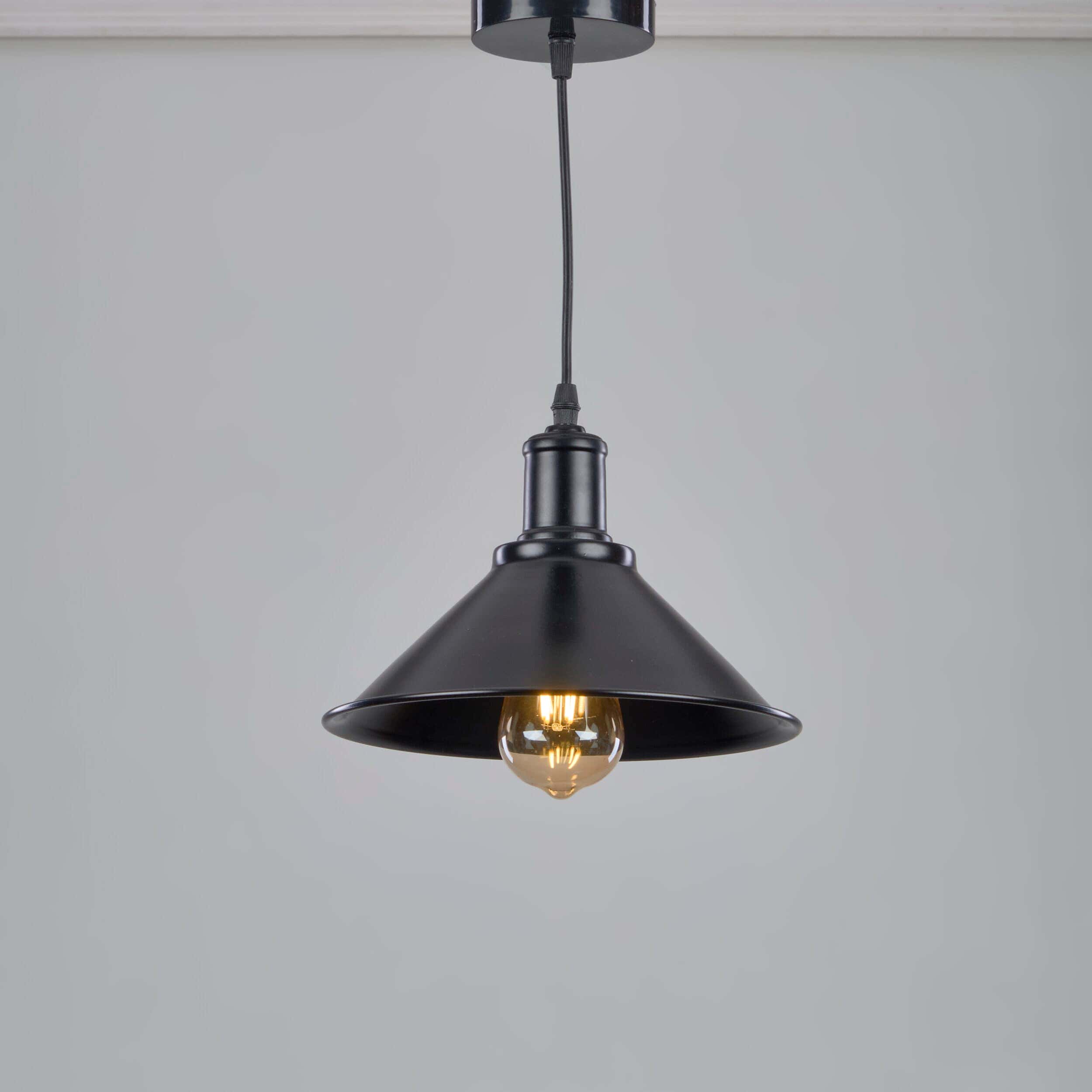 Aluminum Modern Chandelier, 1 Lamp, 25×60 Cm - Black