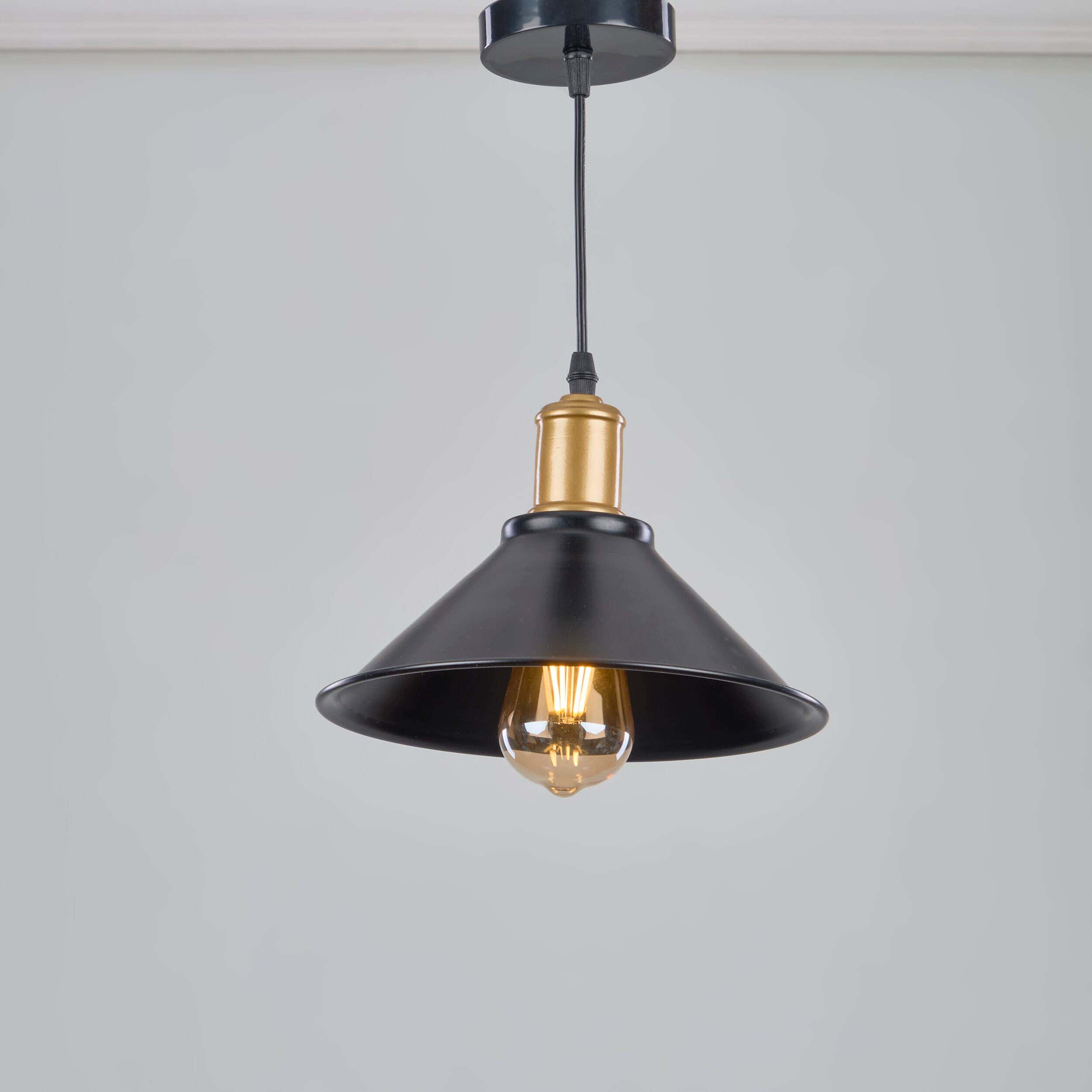 Aluminum Modern Chandelier, 1 Lamp, 25×60 Cm - Black