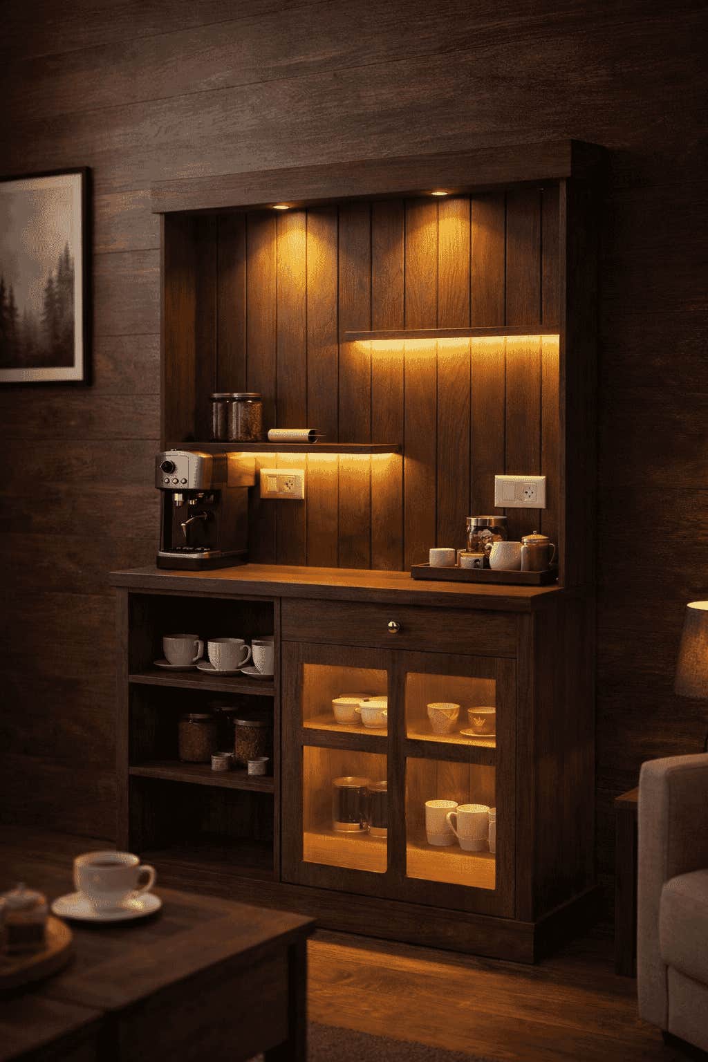 Royal Coffee Corner, 35×100×180 cm, MDF - Dark Wood