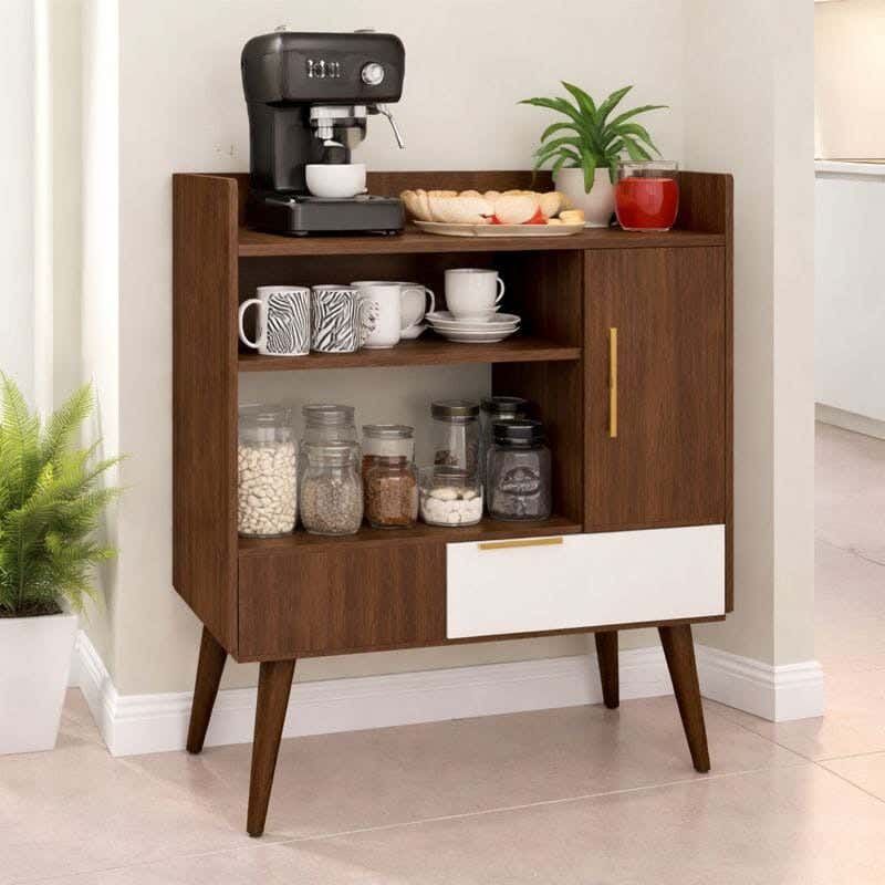 Coffee Corner Star, 35×100×90 cm, MDF - Dark Wood
