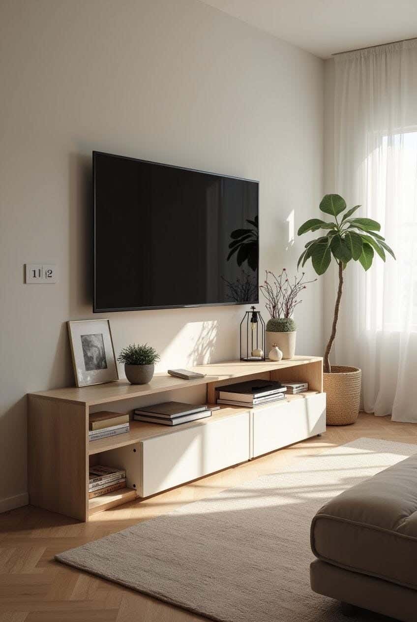 Nova TV unit, 30×180×40 cm, MDF - White wood