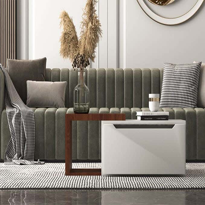 Harmony coffee table, 50×100×40 cm, MDF - white wood
