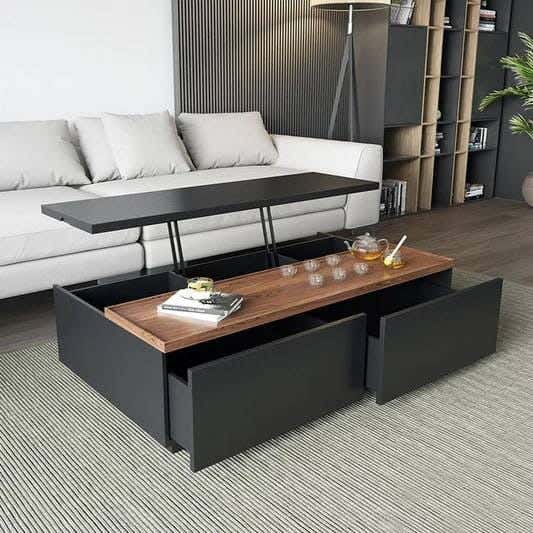 Coffee table, 65×120×40 cm, MDF - black wood