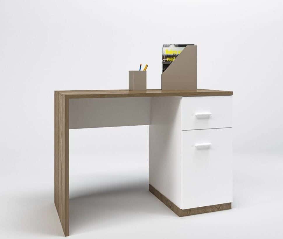 Home Desk, 50×100×80 cm, MDF - White Wood