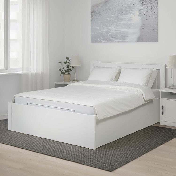 White bed, 160 x 200 cm, MDF - White