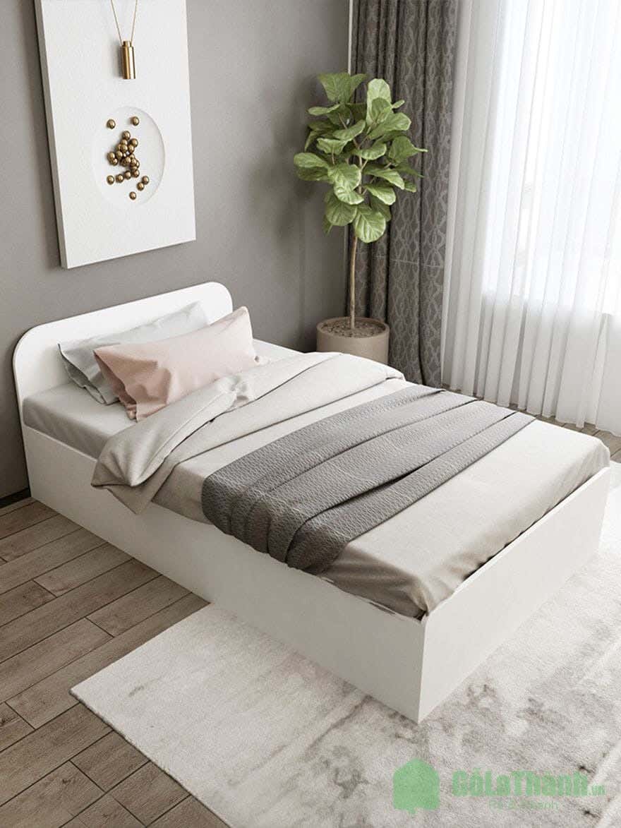 White bed, 120 x 200 cm, MDF - White