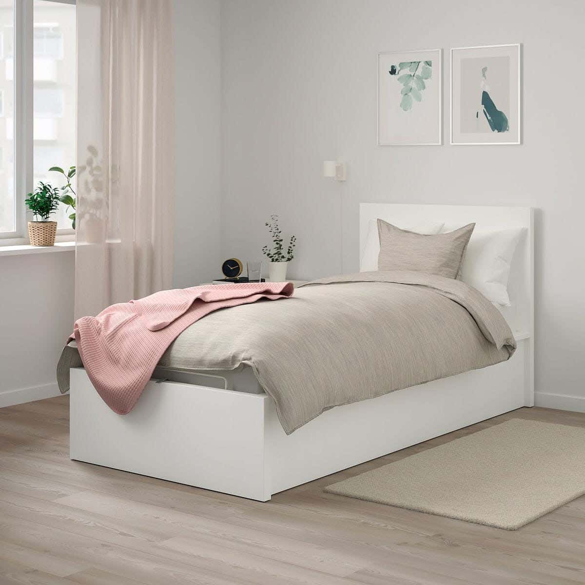 White bed, 100 x 200 cm, MDF - White