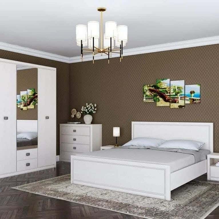 White bed, 180 x 200 cm, MDF - White