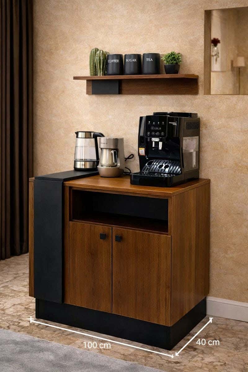 Coffee Corner, 40×100×90 cm, MDF - Black Wood