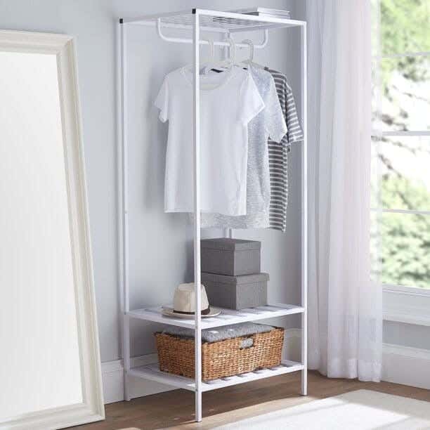 Iron Clothes Hangers Stand, 180x80x40 cm - White