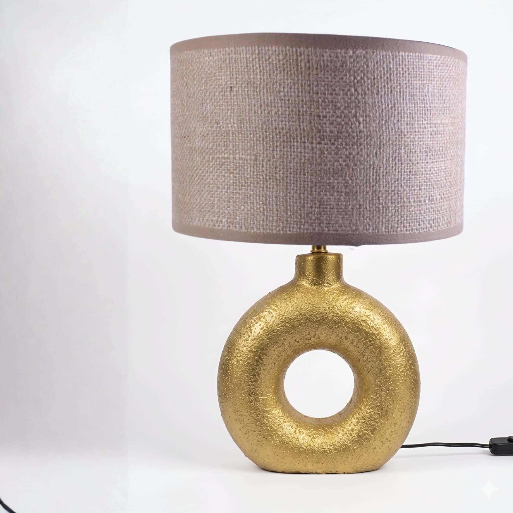 Porcelain Lampshade, Shade - Gold Burlap