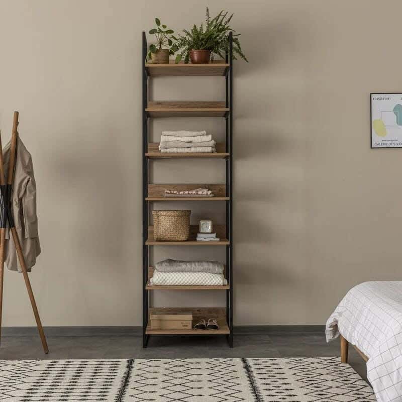 Metal MDF Wood Clothes' Cabinet, 65x40x180 Cm - Black
