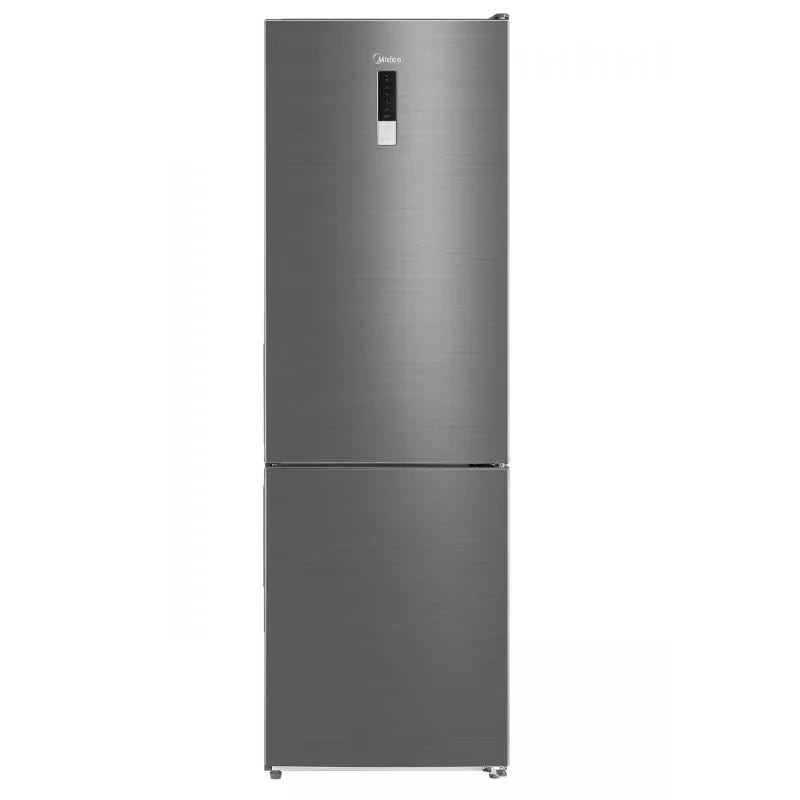 Midea Combi Refrigerator, No Frost, 330 Liters, 2 Doors, Digital, Stainless Steel, MDRB489FGN46 - Silver