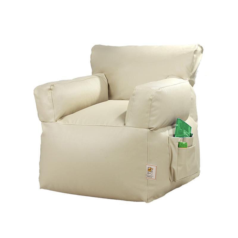 Leather Fabric Bean Bag, 80×80×97 cm - Beige