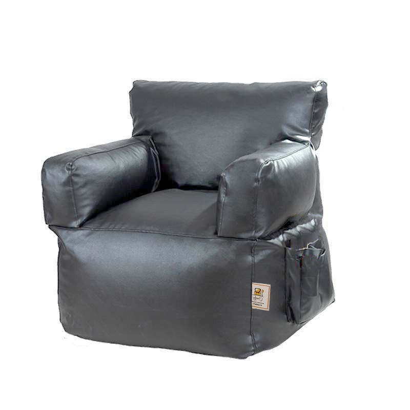 Leather Fabric Bean Bag, 80×80×97 cm - Grey