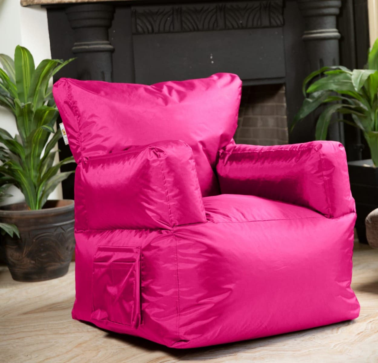 Waterproof Fabric Bean Bag, 80×80×97 cm - Fuchsia