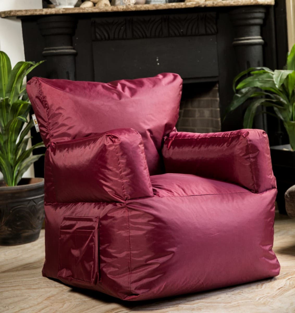 Waterproof Fabric Bean Bag, 80×80×97 cm - Burgundy