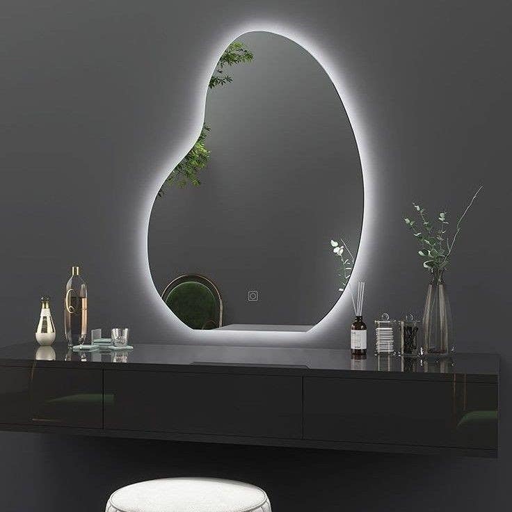 Fuji Glass Bathroom Mirrors With Led Lighting, 60Cm X 80Cm - White