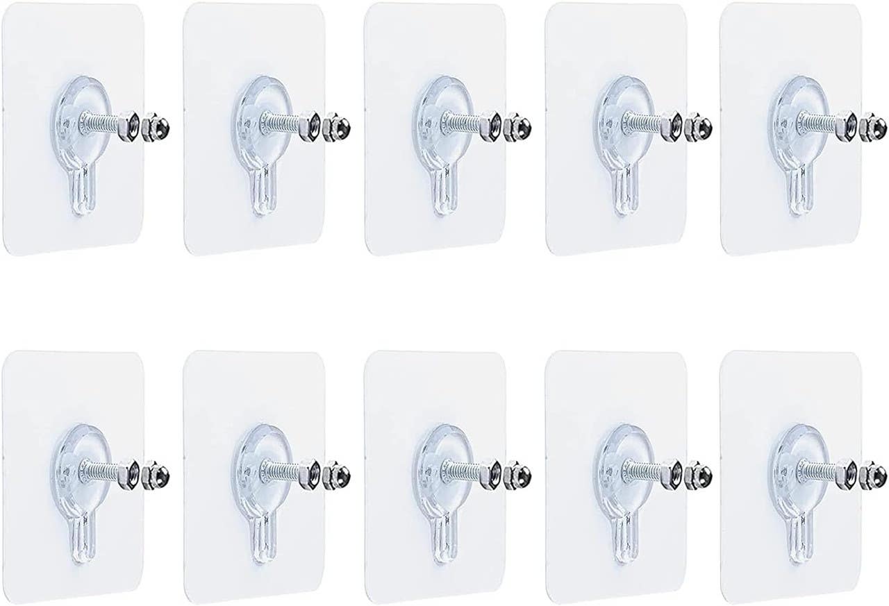 Wall adhesive screw set, 10 pieces, - Clear