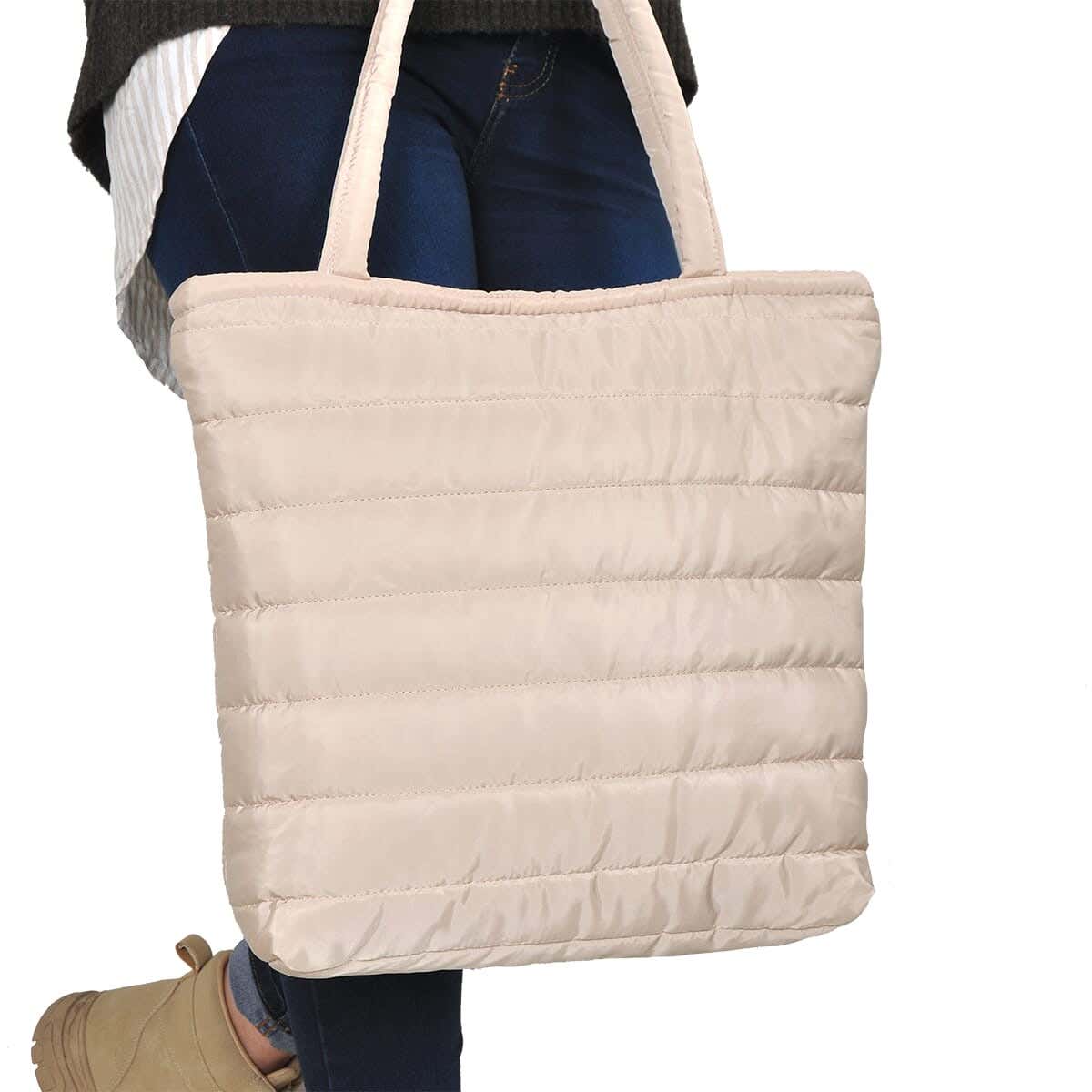 Women'S Shoulder Bag, Nylon - Beige
