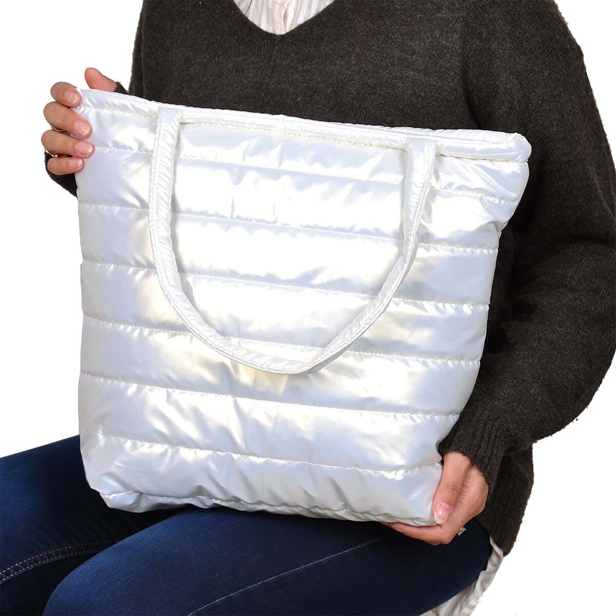 Women'S Shoulder Bag, Nylon - Bright White