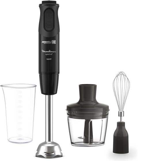 Moulinex DD6552EG Opti Chef Hand Blender with Accessories, 20 Speed, 1000 Watt - Black
