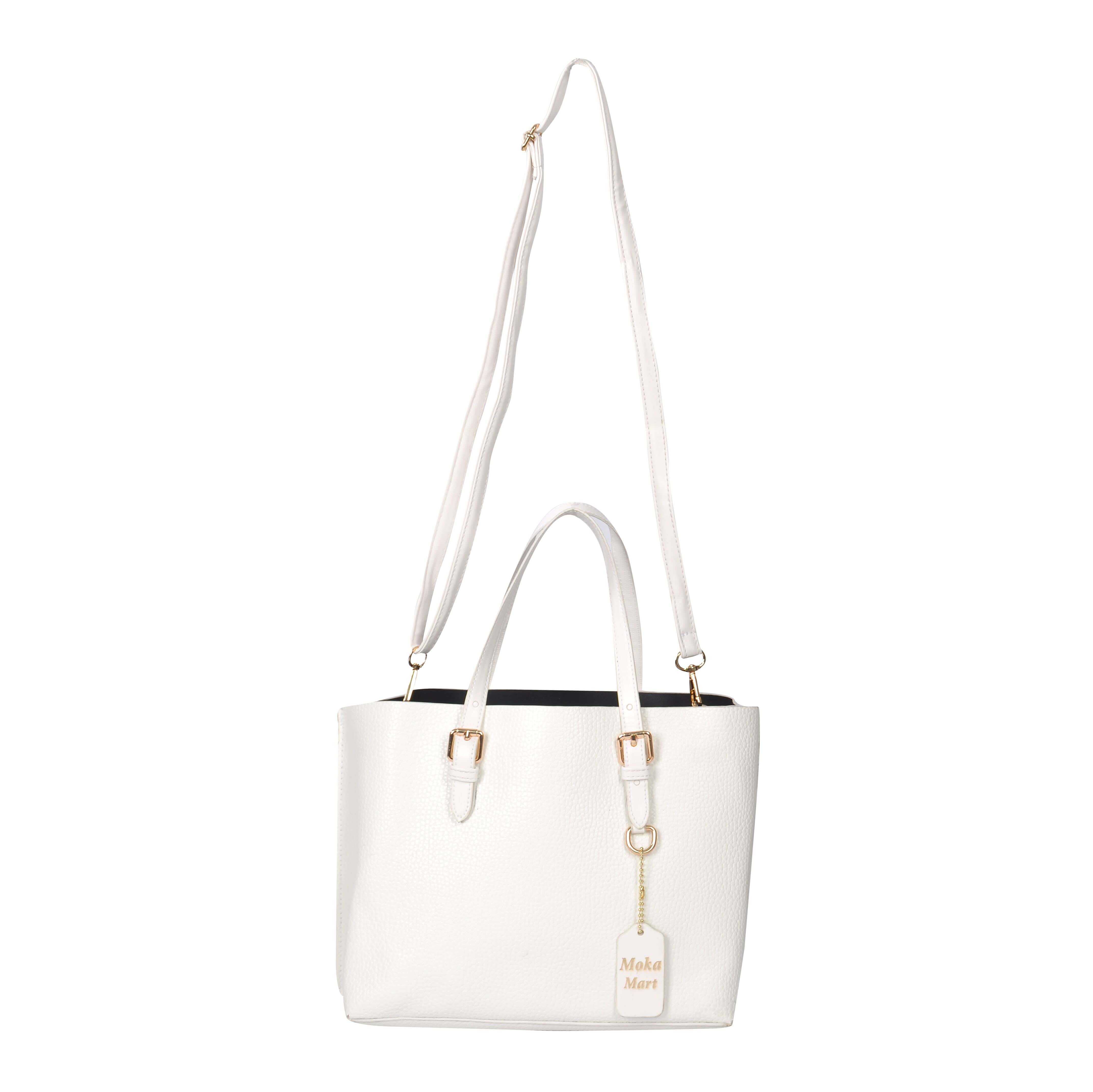 Women'S Leather Top Handle Bag - Off-White