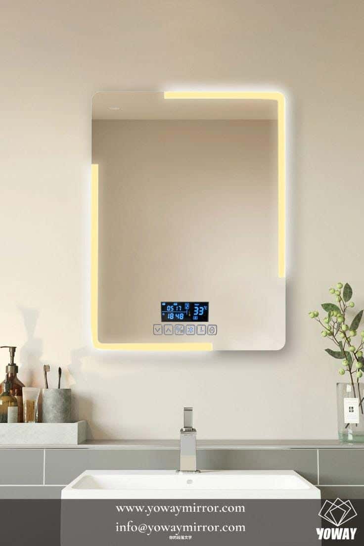 Lionhose Touch Glass Mirrors, with Speaker, Bluetooth, Heater and Clock, 55 x 80 cm