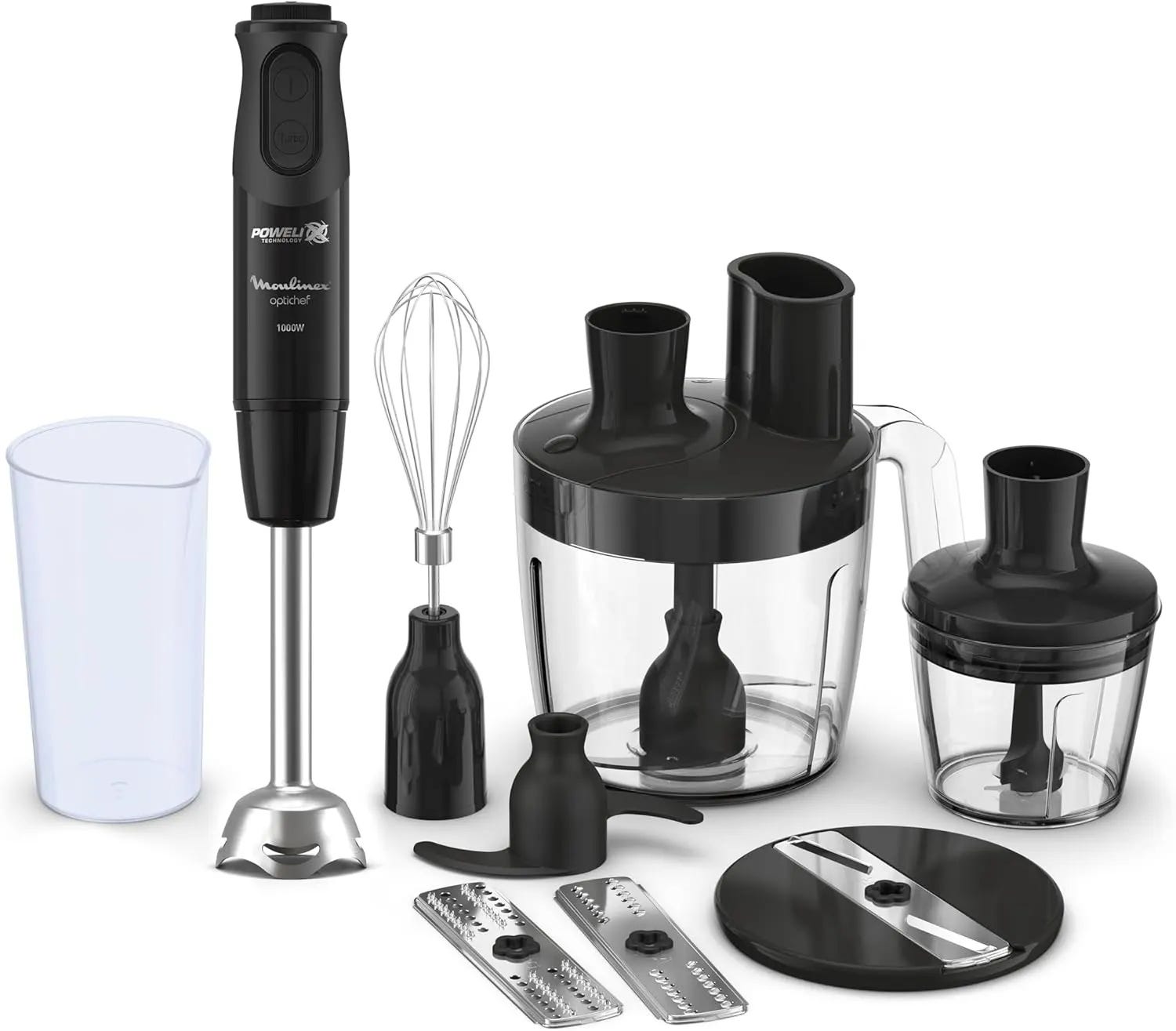 Moulinex DD6553EG Opti Cheaf Hand Blender, 800 ml, 1000 Watt, 20 functions - Black